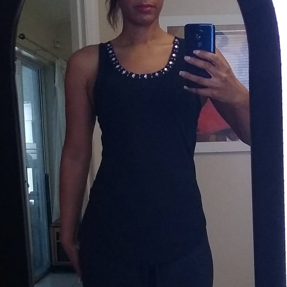Candie's Black Bejeweled Top